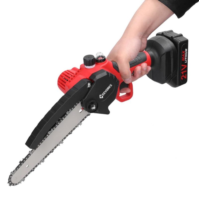 21V 8inch Portable Electric Pruning Saws Small Wood Splitting Chainsaw Brush Motor One-handed Woodworking Tool with Lubrication System for Garden Orchard Cutting Use  |   Electrical Equipment & Supplies Electrical Equipment & Supplies Electrical Equipment & Supplies