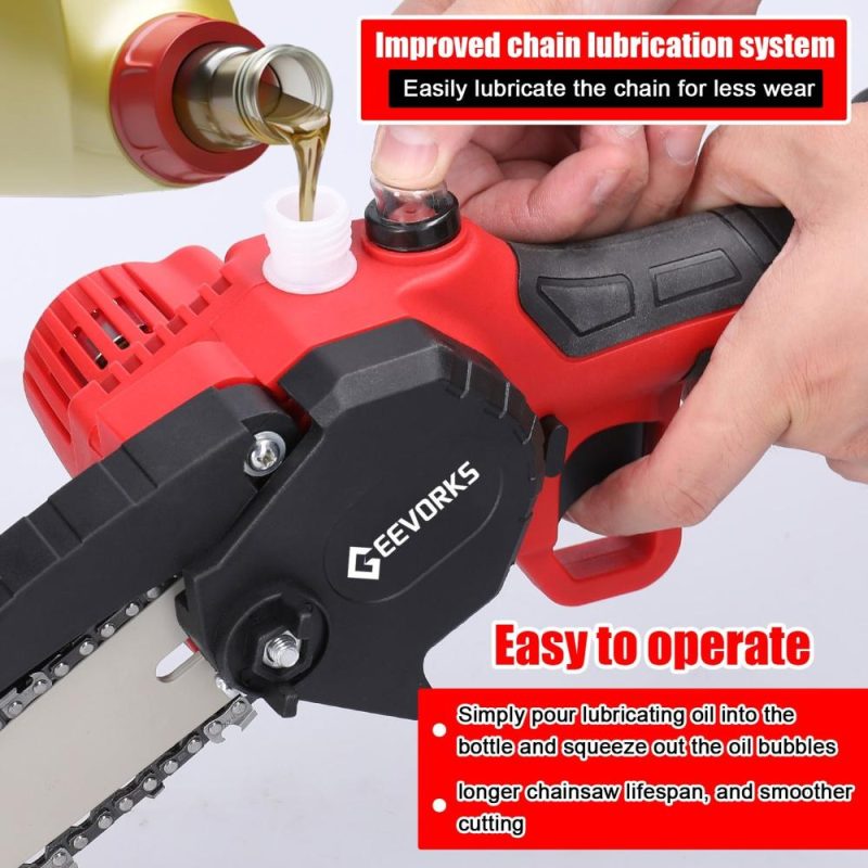 21V 8inch Portable Electric Pruning Saws Small Wood Splitting Chainsaw Brush Motor One-handed Woodworking Tool with Lubrication System for Garden Orchard Cutting Use  |   Electrical Equipment & Supplies Electrical Equipment & Supplies Electrical Equipment & Supplies