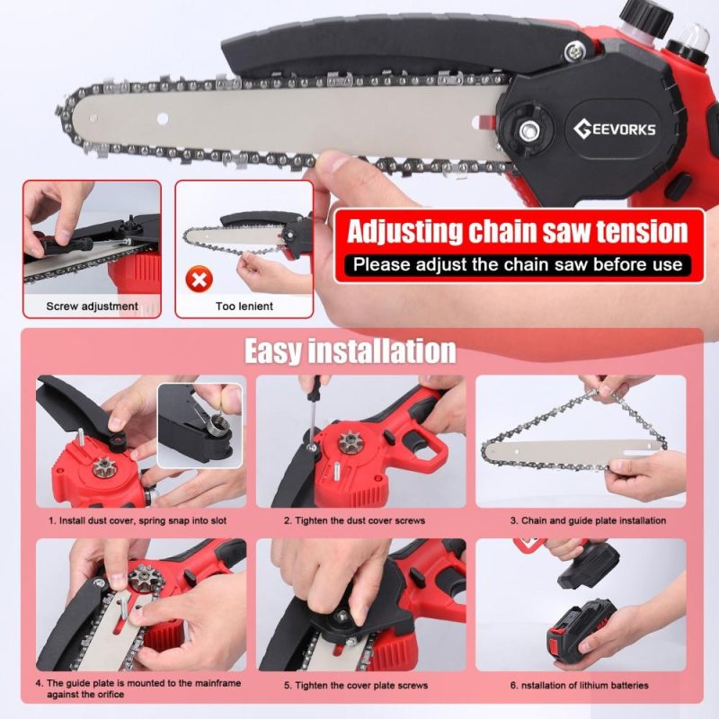 21V 8inch Portable Electric Pruning Saws Small Wood Splitting Chainsaw Brush Motor One-handed Woodworking Tool with Lubrication System for Garden Orchard Cutting Use  |   Electrical Equipment & Supplies Electrical Equipment & Supplies Electrical Equipment & Supplies