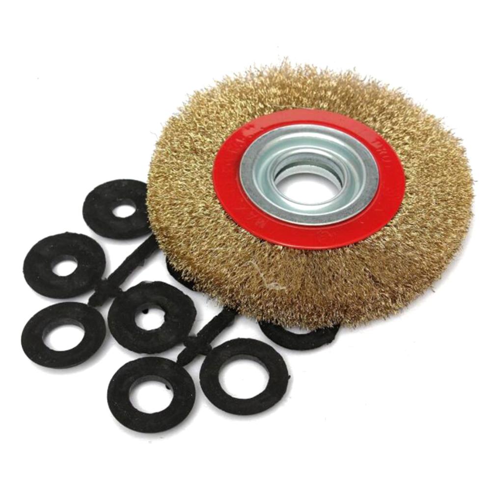 6 Inch Wire Wheel Brush Stainless Steel for Bench Grinder Polishing Deburring Rust & Paint Removal  |   Power Tool Parts Power & Electrical Tools Gold