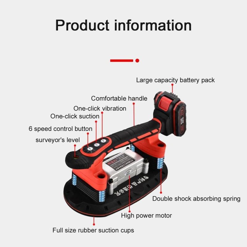 Handheld Tiles Vibrators Electric Tiling Tiles Machine Tile Installation Tool Suction Cup Automatic Floor Vibrators Tile Installation Leveling Tool  |   Electrical Equipment & Supplies Electrical Equipment & Supplies Electrical Equipment & Supplies