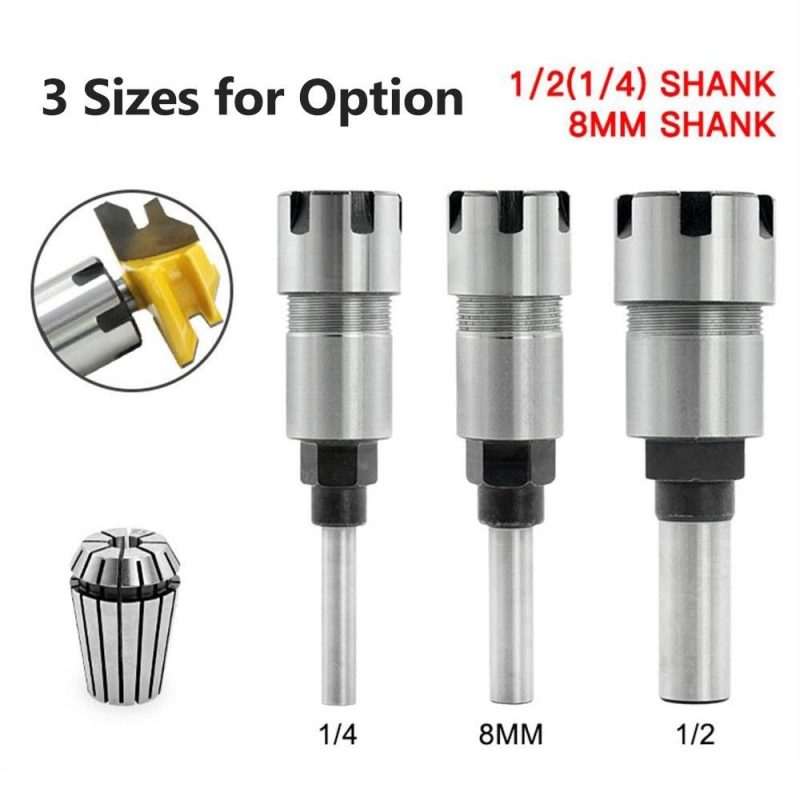 Spring Steel 8mm Shank Router Bit Extension Rod Milling Cutter Extender Collet Holder Adapter with ER16-8 8mm Collet Chuck  |   Others Hardware & Gadgets Others