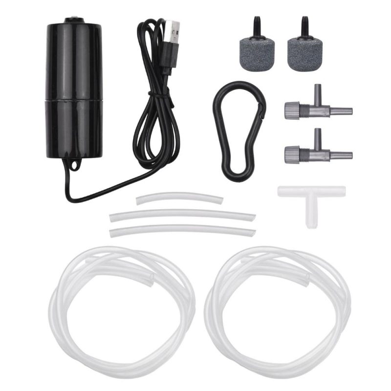 Aquarium USB Air Pump Small Oxygen Pump with 2 Air Stone Tubing Hanging Buckle for Fish Tank Outdoor Fishing  |   Electrical Equipment & Supplies Electrical Equipment & Supplies Electrical Equipment & Supplies