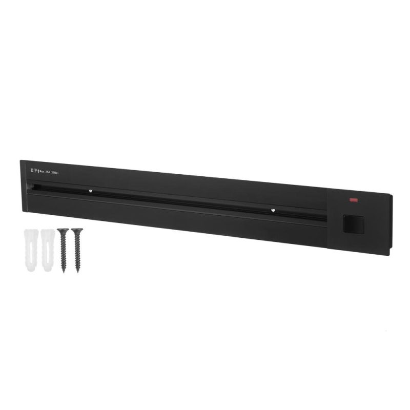 Electrical Outlet Track Wall Concealed Power Outlet Track 60cm Aluminum Alloy Kitchen Sockets Track Wall Outlet Extension Sliding Rail Works with Movable Power Outlet  |   Electrical Equipment & Supplies Electrical Equipment & Supplies Black/Gold/Silver/Gray