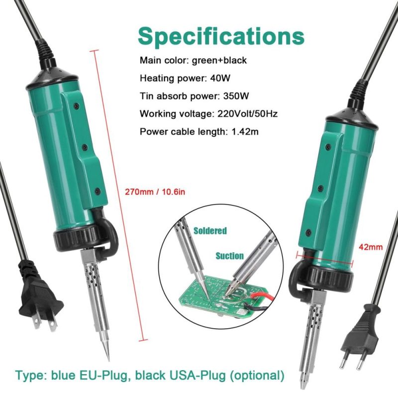 Portable 350W Electric Tin Absorber Powerful Dual-Purpose Electric Tin Sucker Tin Molten Device Quick Heat Electric Tin Absorber Tin Removal Tool  |   Electrical Equipment & Supplies Electrical Equipment & Supplies Electrical Equipment & Supplies