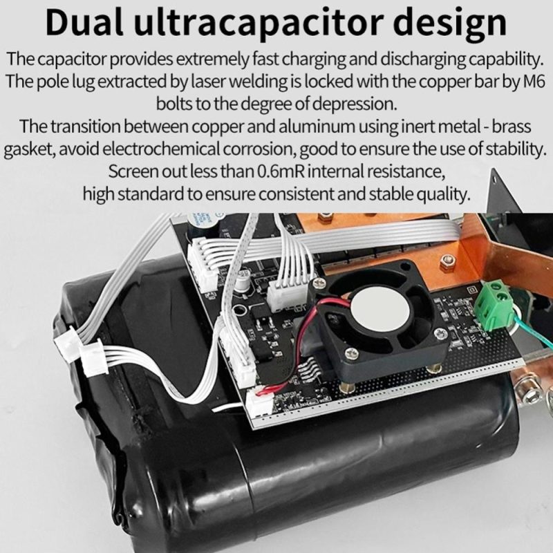 Portable Dual Pulse Supercapacitor Spotwelder High Power Spots Welding Machine 1.8 inch Digital LCD Display 250 Power Gears Adjustable Support 0.3mm Nickel Sheet  |   Electrical Equipment & Supplies Electrical Equipment & Supplies Electrical Equipment & Supplies