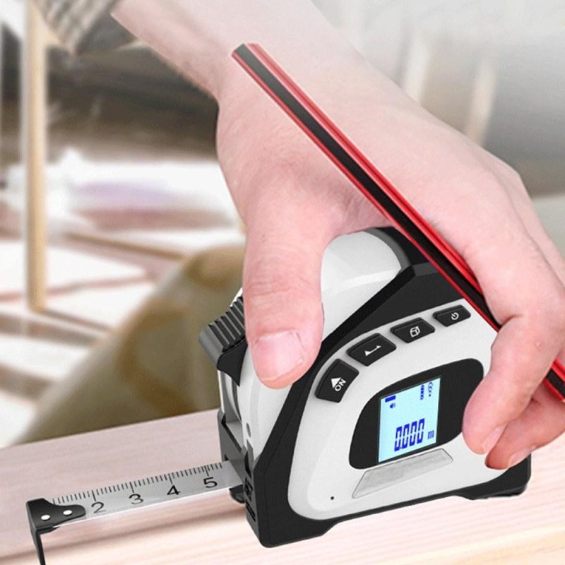 2in1 Laser Rangefinder 5m Tape Measure Ruler LCD Display with Backlight Distance Meter Building Measurement Device Area Volumes Surveying Equipment  |   Laser Rangefinders Laser Rangefinders Grey/White/Black