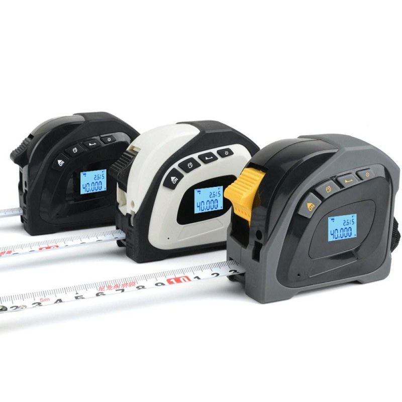 2in1 Laser Rangefinder 5m Tape Measure Ruler LCD Display with Backlight Distance Meter Building Measurement Device Area Volumes Surveying Equipment  |   Laser Rangefinders Laser Rangefinders Grey/White/Black