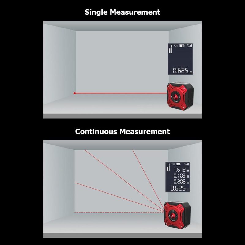 3 in 1 Laser Tape Measure Digital Rangerfinder 16Ft Measuring Tape 131Ft Rechargeable Distance Meter  |   Laser Rangefinders Laser Rangefinders Gold + Black/Red/Silver + Blue