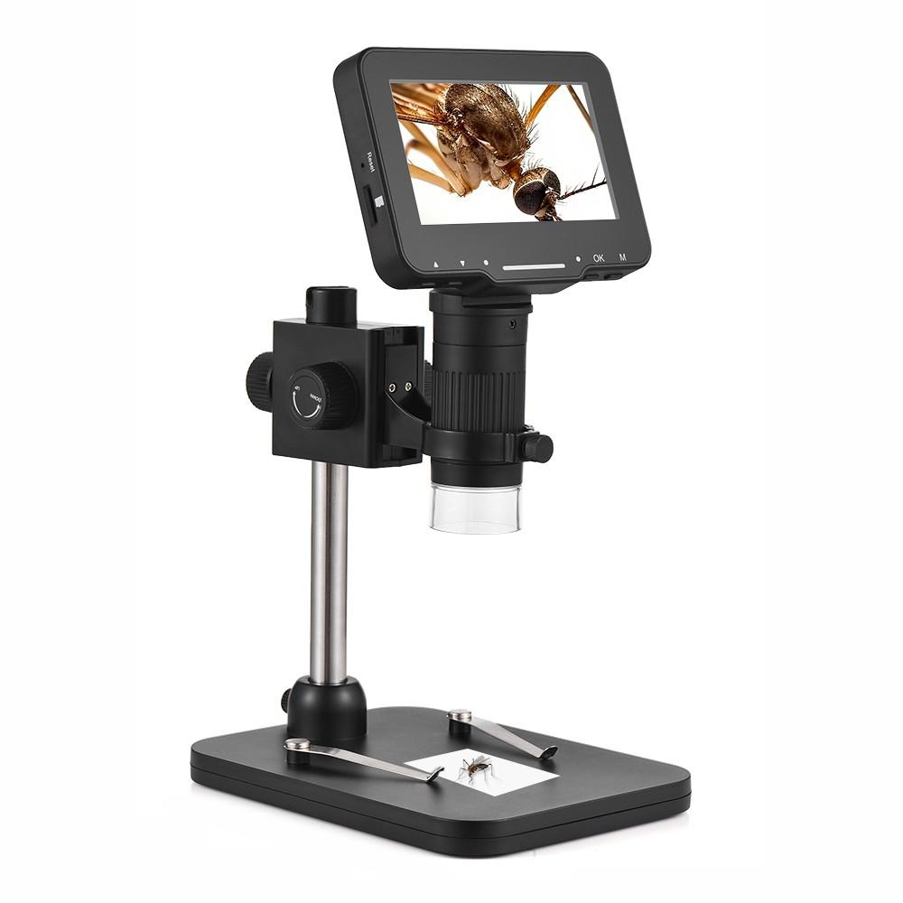 Digital Microscope FHD 1080P Lightness Adjustable with 4.3-inch Large IPS Screen for Plant Insect Observation  |   Microscopes & Endoscope Measurement & Analysis Instruments Black