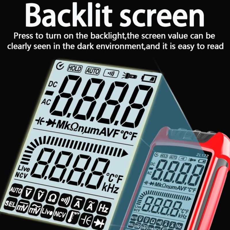 Digital Multimeter LCD Backlight Display Handheld Multimeter Professional True RMS Voltage Resistance Frequency Tester  |   Digital Multimeters & Oscilloscopes Digital Multimeters & Oscilloscopes Digital Multimeters & Oscilloscopes