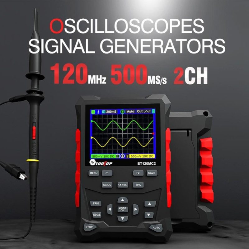 Oscilloscope Support Sinewave Trianglewave Squarewave Signal Output Time Base and Amplitude Adjustable with 2500 Waveforms Storage Function  |   Digital Multimeters & Oscilloscopes Digital Multimeters & Oscilloscopes Digital Multimeters & Oscilloscopes