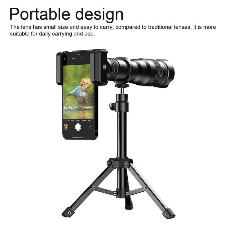 Portable Universal Clip-on Type External Telephoto Lens 36X Optical Magnification Mobilephone Lens Multifunctional Auxiliary Tool for Daily Photography  |   Microscopes & Endoscope Measurement & Analysis Instruments Black