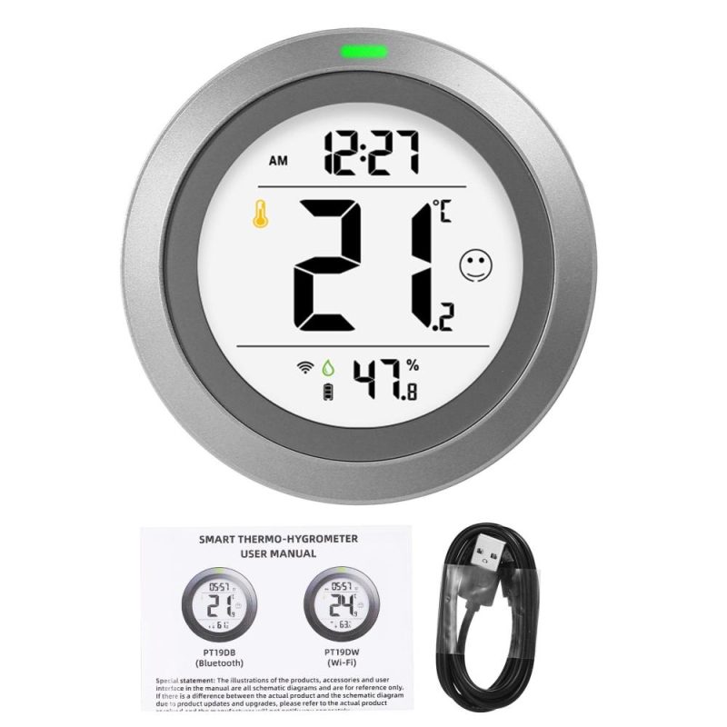 PT19DW Intelligent Electronic Thermohygrometer Home Detector WiFi Graffiti Clock  |   Temperature & Humidity Measurements Measurement & Analysis Instruments Grey