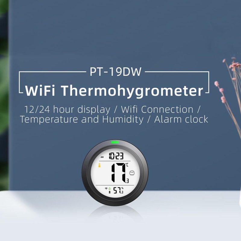 PT19DW Intelligent Electronic Thermohygrometer Home Detector WiFi Graffiti Clock  |   Temperature & Humidity Measurements Measurement & Analysis Instruments Grey