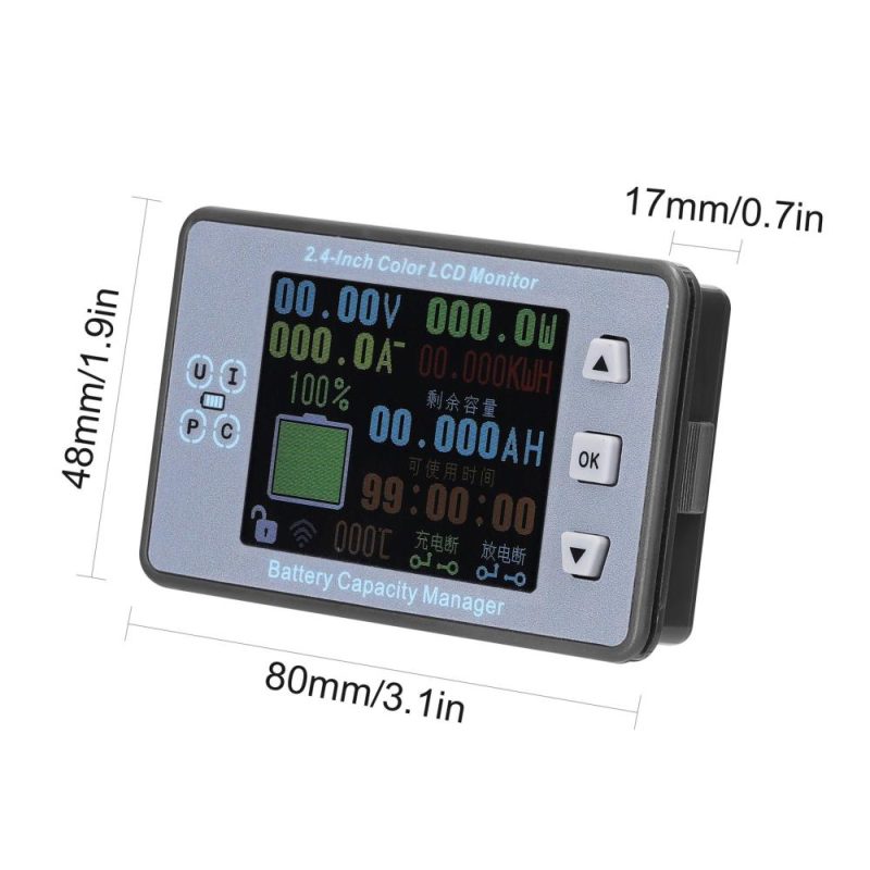 2.4 Inch Wireless Voltage Meter Ammeter Voltmeter Coulometer Battery Power Detector Battery Capacity Tester Real-time Battery Monitor  |   Voltage & Current Testers Measurement & Analysis Instruments Voltage & Current Testers