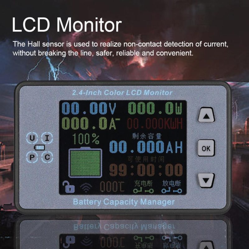 2.4 Inch Wireless Voltage Meter Ammeter Voltmeter Coulometer Battery Power Detector Battery Capacity Tester Real-time Battery Monitor  |   Voltage & Current Testers Measurement & Analysis Instruments Voltage & Current Testers