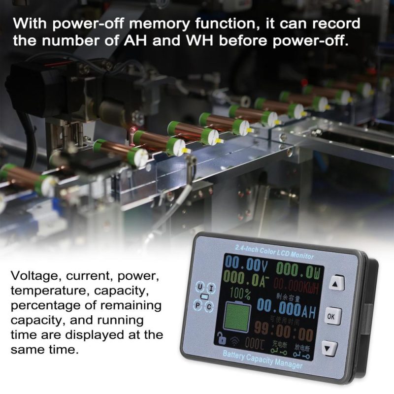 2.4 Inch Wireless Voltage Meter Ammeter Voltmeter Coulometer Battery Power Detector Battery Capacity Tester Real-time Battery Monitor  |   Voltage & Current Testers Measurement & Analysis Instruments Voltage & Current Testers