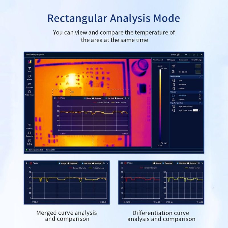 256*192 25Hz 3D Infrared Thermal Imager Analyzer for PCB Leakage Short Circuit Inspection Thermal Imaging Camera  |   Infrared Thermometer Infrared Thermometer Black