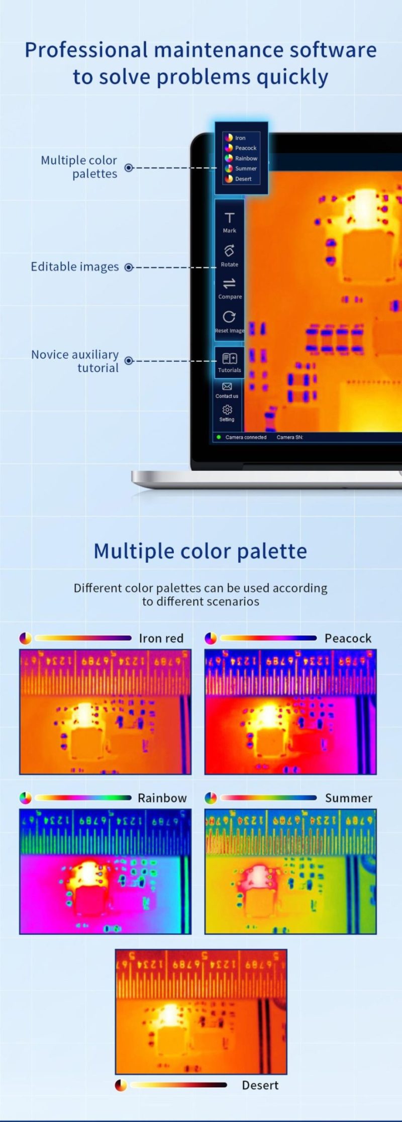 256*192 25Hz 3D Infrared Thermal Imager Analyzer for PCB Leakage Short Circuit Inspection Thermal Imaging Camera  |   Infrared Thermometer Infrared Thermometer Black