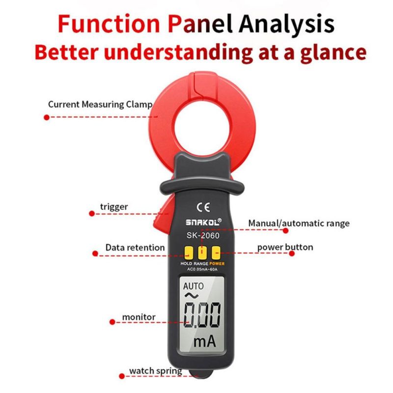 3 1/2 Digit Auto Ranging Digital Current Clamp Meter High Precise AC Measurement Tool 30mm Jaw with Data Hold Automatic Power Off Functions for Electrical & Technical Applications  |   Voltage & Current Testers Measurement & Analysis Instruments Black