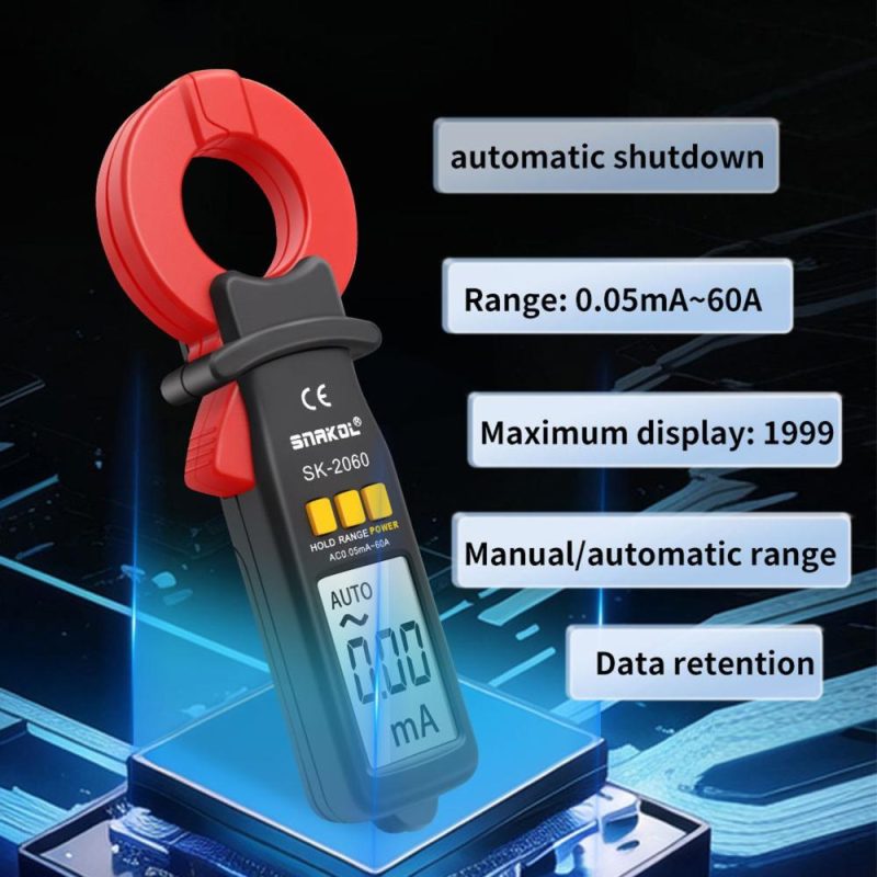 3 1/2 Digit Auto Ranging Digital Current Clamp Meter High Precise AC Measurement Tool 30mm Jaw with Data Hold Automatic Power Off Functions for Electrical & Technical Applications  |   Voltage & Current Testers Measurement & Analysis Instruments Black