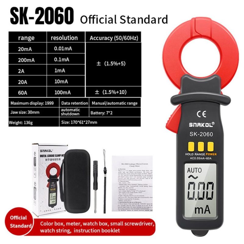 3 1/2 Digit Auto Ranging Digital Current Clamp Meter High Precise AC Measurement Tool 30mm Jaw with Data Hold Automatic Power Off Functions for Electrical & Technical Applications  |   Voltage & Current Testers Measurement & Analysis Instruments Black