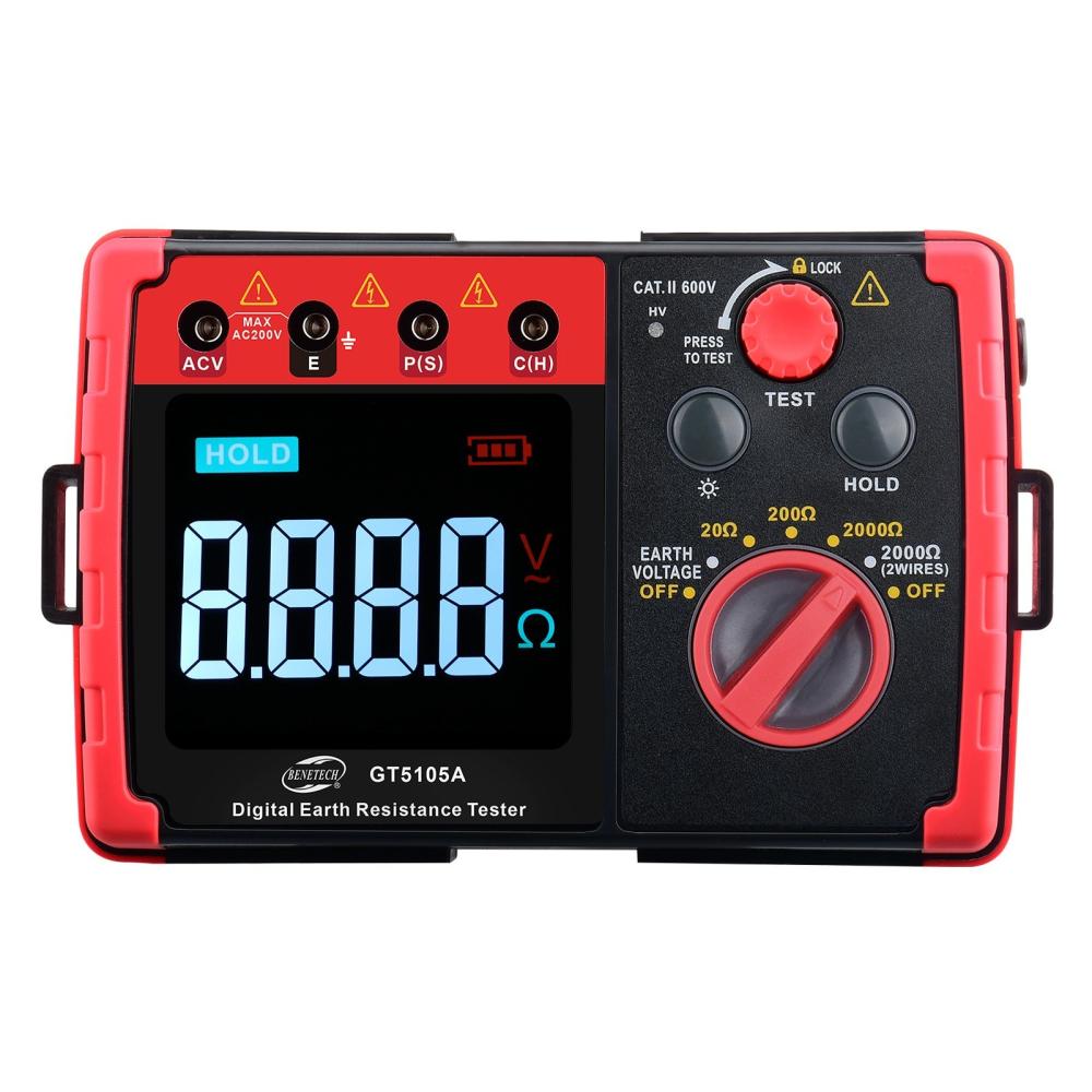 BENETECH GT5105A Digital Earth Resistance Tester 2000Ω Megohm Meter Megohmmeter Voltmeter Ground Tester  |   Electrical Measuring Tools Electrical Measuring Tools Electrical Measuring Tools