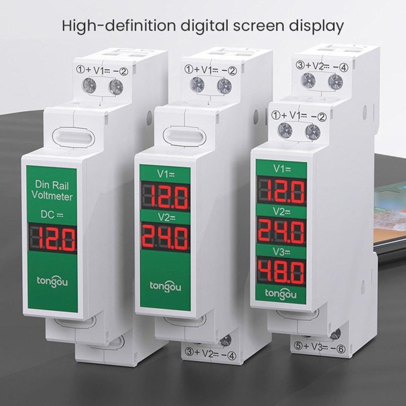 Compact DirectCurrent Voltage Meter DC11V-310V Intelligent LED Digital Display Voltmeter Rail Mount Voltage Detector  |   Voltage & Current Testers Measurement & Analysis Instruments Voltage & Current Testers