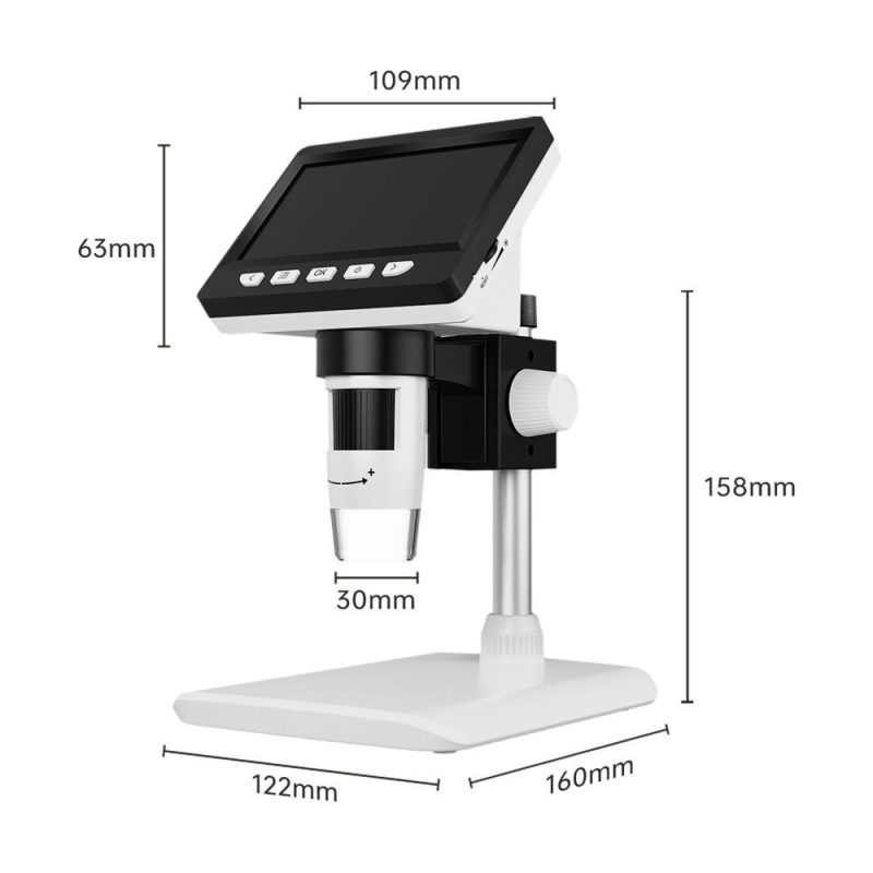 Digital Microscope 2MP Pixel 50-1000X Magnification Portable Microscope for Identification Observation Compatible with Wins XP Vista7/8/10/11 MACOS X 11.0 or Higher Computers Operating System  |   Microscopes & Endoscope Measurement & Analysis Instruments Black + White