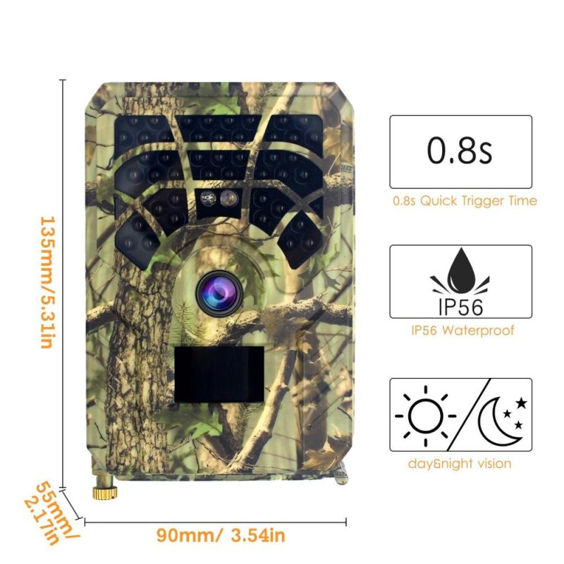 Digital Trail Camera 12MP HD Hunting & Trail Camera Motion Activated Night Infrared Vision Waterproof 46pcs IR Lights for Outdoor Wild Hunting Home Security Animal Observation Game  |   Microscopes & Endoscope Measurement & Analysis Instruments Microscopes & Endoscope