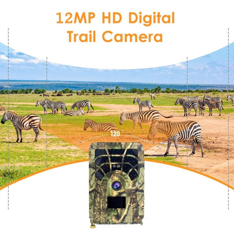 Digital Trail Camera 12MP HD Hunting & Trail Camera Motion Activated Night Infrared Vision Waterproof 46pcs IR Lights for Outdoor Wild Hunting Home Security Animal Observation Game  |   Microscopes & Endoscope Measurement & Analysis Instruments Microscopes & Endoscope