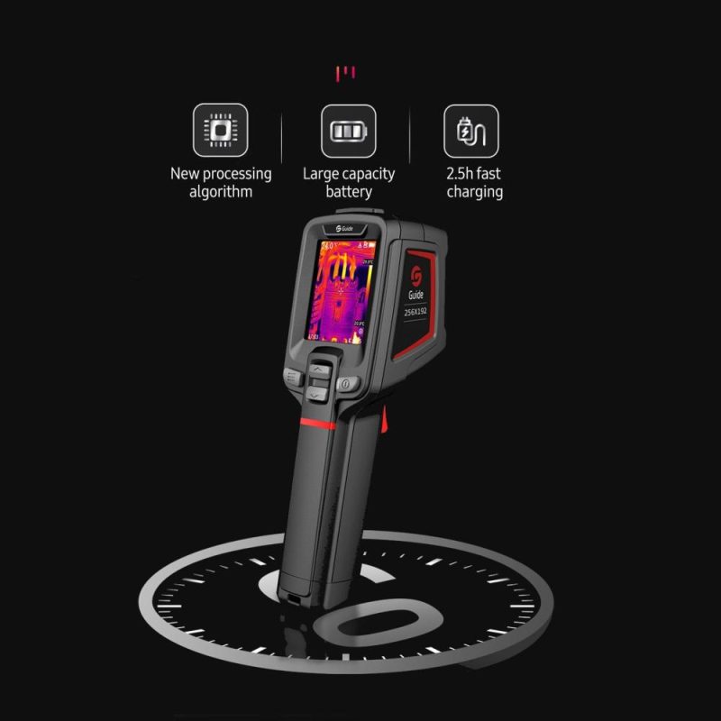 GUIDE PC210 Tool-like Thermal Camera 2000mAh Rechargeable Thermal Imager LCD Digital Industrial Infrared Camera Thermographic Camera Handheld Thermal Imaging Tool 256 × 192 IR Resolution -20°C~550°C Pyrometer Temperature Meter MAX/MIN Temp. Tracking  |   Infrared Thermometer Infrared Thermometer Black