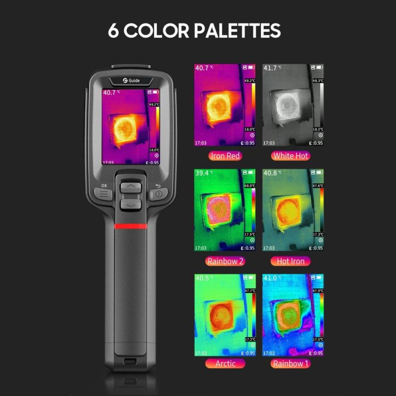 GUIDE PC210 Tool-like Thermal Camera 2000mAh Rechargeable Thermal Imager LCD Digital Industrial Infrared Camera Thermographic Camera Handheld Thermal Imaging Tool 256 × 192 IR Resolution -20°C~550°C Pyrometer Temperature Meter MAX/MIN Temp. Tracking  |   Infrared Thermometer Infrared Thermometer Black