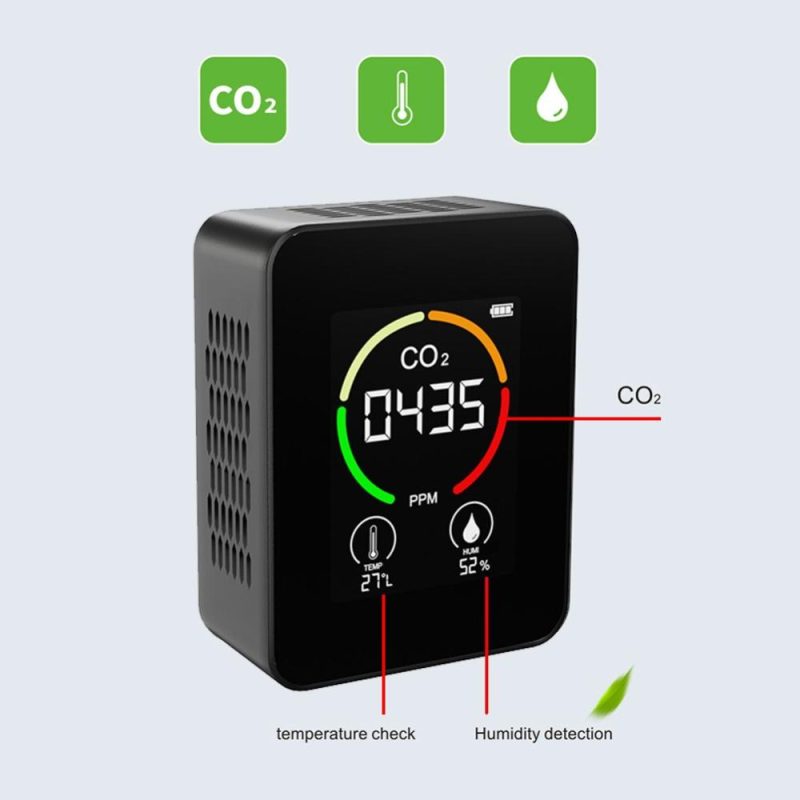 Indoor Portable CO2 Detector Multifunctional Thermohygrometer Home Digital Air Detector Intelligent Air Quality Analyzer Household Air Pollution Monitor  |   Gas detection equipment Gas detection equipment Gas detection equipment