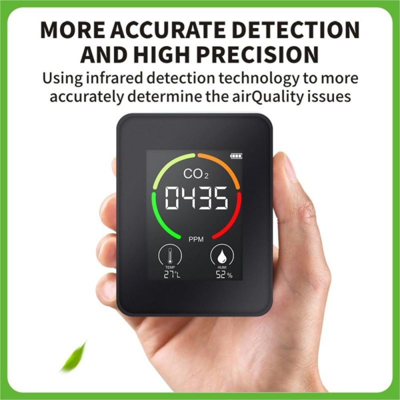 Indoor Portable CO2 Detector Multifunctional Thermohygrometer Home Digital Air Detector Intelligent Air Quality Analyzer Household Air Pollution Monitor  |   Gas detection equipment Gas detection equipment Gas detection equipment