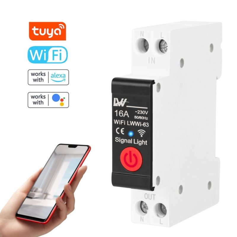 Tuya WiFi Intelligent Electricity Consumption Detect Switch Mobilephhone APP Remotely Control Circuit Breaker with Metering Function Compatible with Alexa and Google Assistant 16A  |   Electrical Measuring Tools Electrical Measuring Tools Electrical Measuring Tools