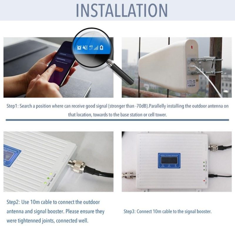 110-220V Tri Band Amplifier 900 1800 2100 GSM DCS WCDMA 4/3/2G LTE Universal Signal Booster Intelligent Repeater Kit  |   Other Instruments Measurement & Analysis Instruments Other Instruments