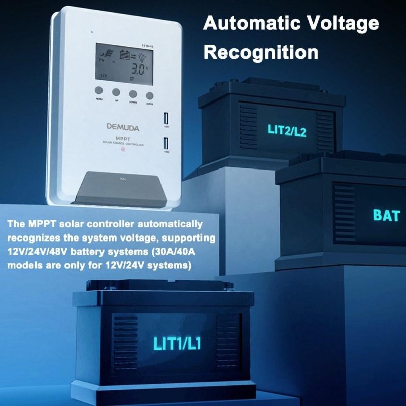 30A MPPT Solar Charge Controller RV Charging 12V/24V Intelligent Solar Panel Regulator Auto Tracking with Large LCD Display Dual USB Port for Leadacid Lithium LiFePO4 Battery  |   Other Instruments Measurement & Analysis Instruments Other Instruments