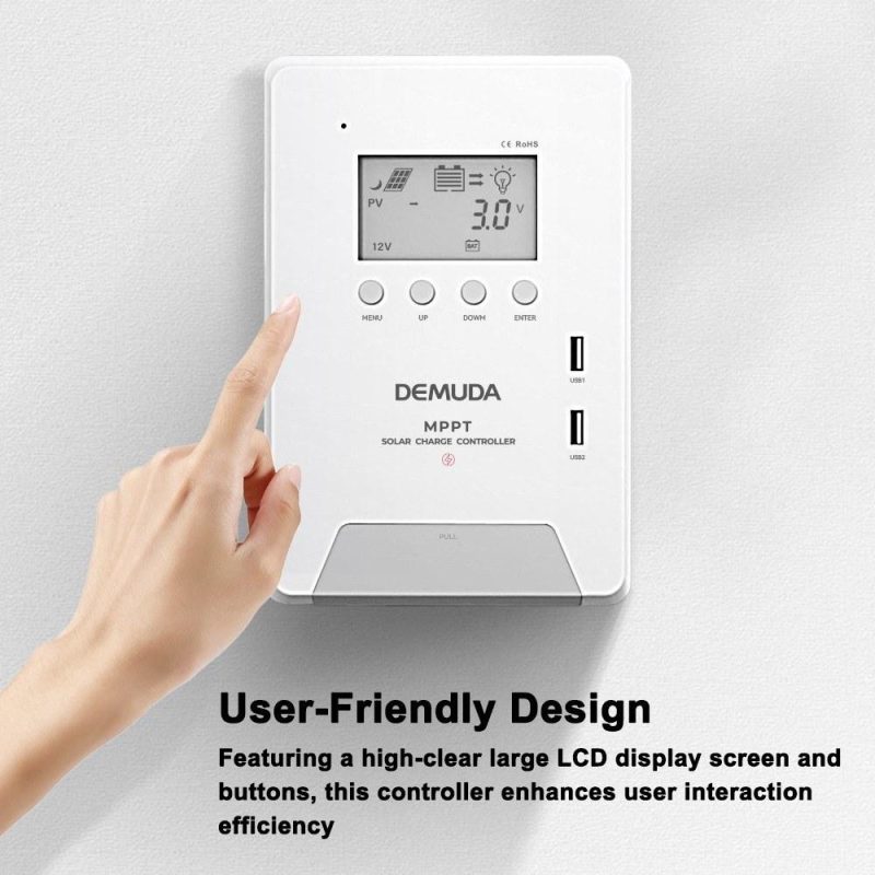 30A MPPT Solar Charge Controller RV Charging 12V/24V Intelligent Solar Panel Regulator Auto Tracking with Large LCD Display Dual USB Port for Leadacid Lithium LiFePO4 Battery  |   Other Instruments Measurement & Analysis Instruments Other Instruments