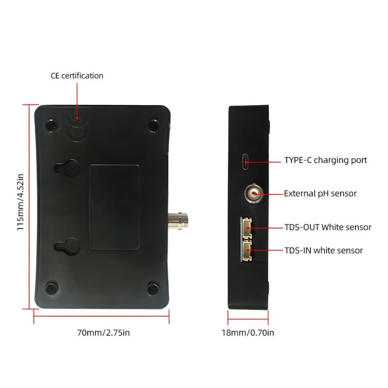 5 in 1 PH Meter for Water One Click Calibration Digital Water Quality Tester EC/TDS/PH/Temperature/Humidity Meter with 1pcs PH and 2pcs TDS Sensor Storage Box for Drinking Water Pool Aquarium  |   Water quality analysis equipment Measurement & Analysis Instruments Water quality analysis equipment