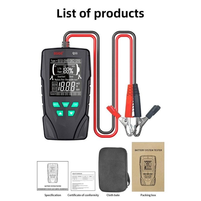 Electric Battery System Tester Multifunctional Battery Internal Resistance Test Meter with Voice Broadcasting Supporting Multiple Battery Measurements  |   Battery Testers Battery Testers Battery Testers