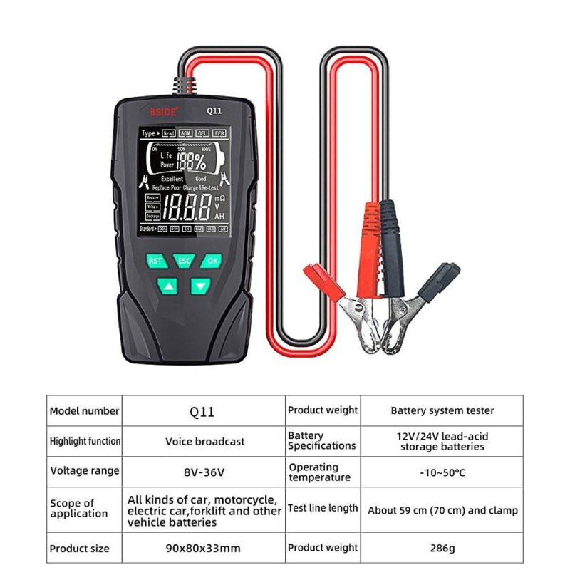 Electric Battery System Tester Multifunctional Battery Internal Resistance Test Meter with Voice Broadcasting Supporting Multiple Battery Measurements  |   Battery Testers Battery Testers Battery Testers