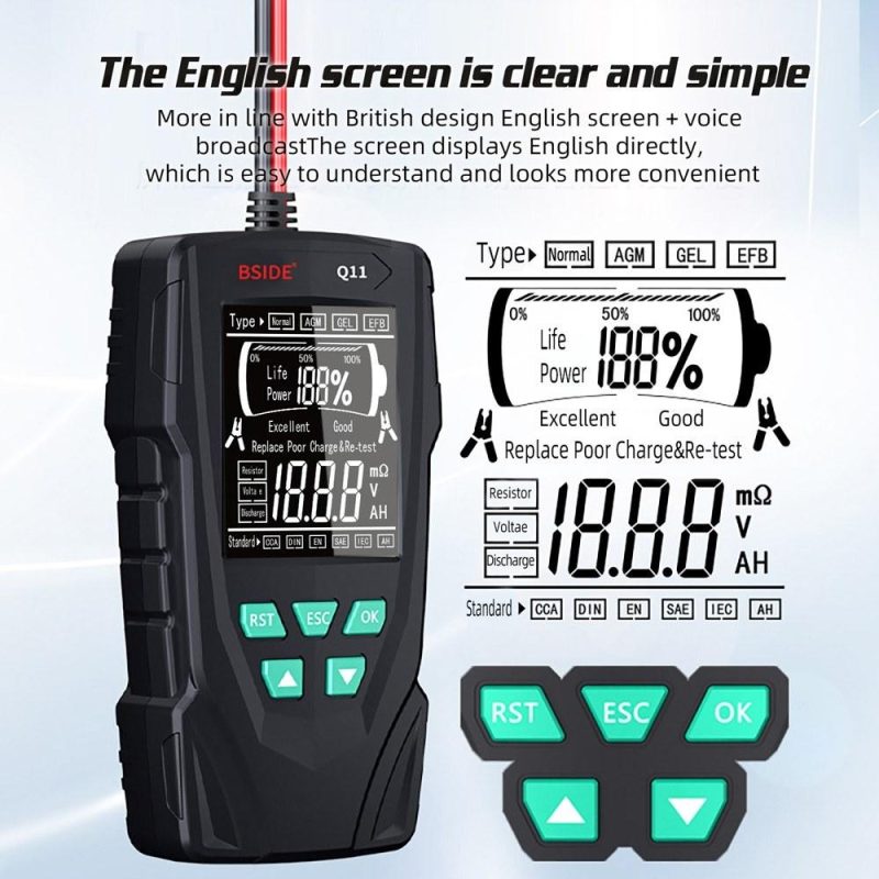 Electric Battery System Tester Multifunctional Battery Internal Resistance Test Meter with Voice Broadcasting Supporting Multiple Battery Measurements  |   Battery Testers Battery Testers Battery Testers