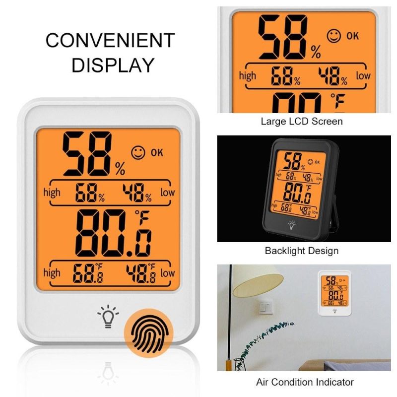 KKmoon Digital Hygrometer Thermometer Indoor Temperature and Humidity Gauge Monitor Meter with Large LCD Display for Home Bedroom Office Greenhouse  |   Other Nature Element Measurements Measurement & Analysis Instruments Other Nature Element Measurements