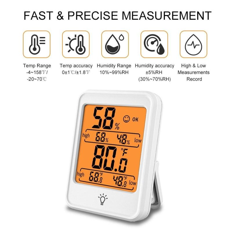 KKmoon Digital Hygrometer Thermometer Indoor Temperature and Humidity Gauge Monitor Meter with Large LCD Display for Home Bedroom Office Greenhouse  |   Other Nature Element Measurements Measurement & Analysis Instruments Other Nature Element Measurements