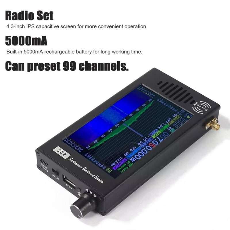 Portable Handheld Radio Set SDR Radio Receiver Professional 100KHz-149MHz Radio Multifunctional ShortWave Antenna Radio Set  |   Other Instruments Measurement & Analysis Instruments Black