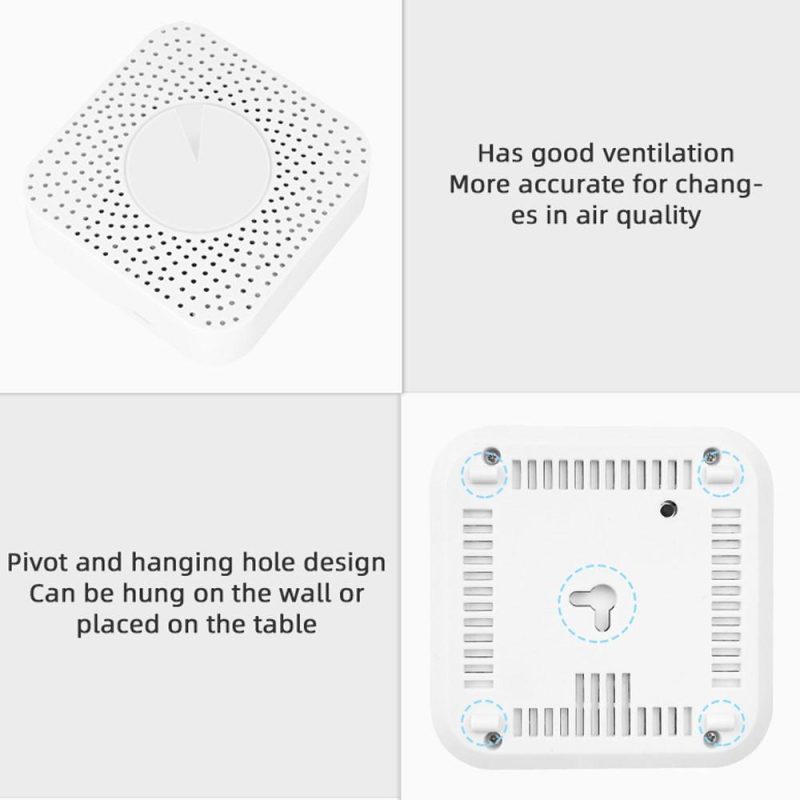 Tuya WiFi Intelligent Air Housekeeper 6-in-1 Air Quality Monitor PM2.5/Formaldehyde/TVOC/CO2/Temperature/Humidity Detector for Home Office  |   Gas detection equipment Gas detection equipment Gas detection equipment